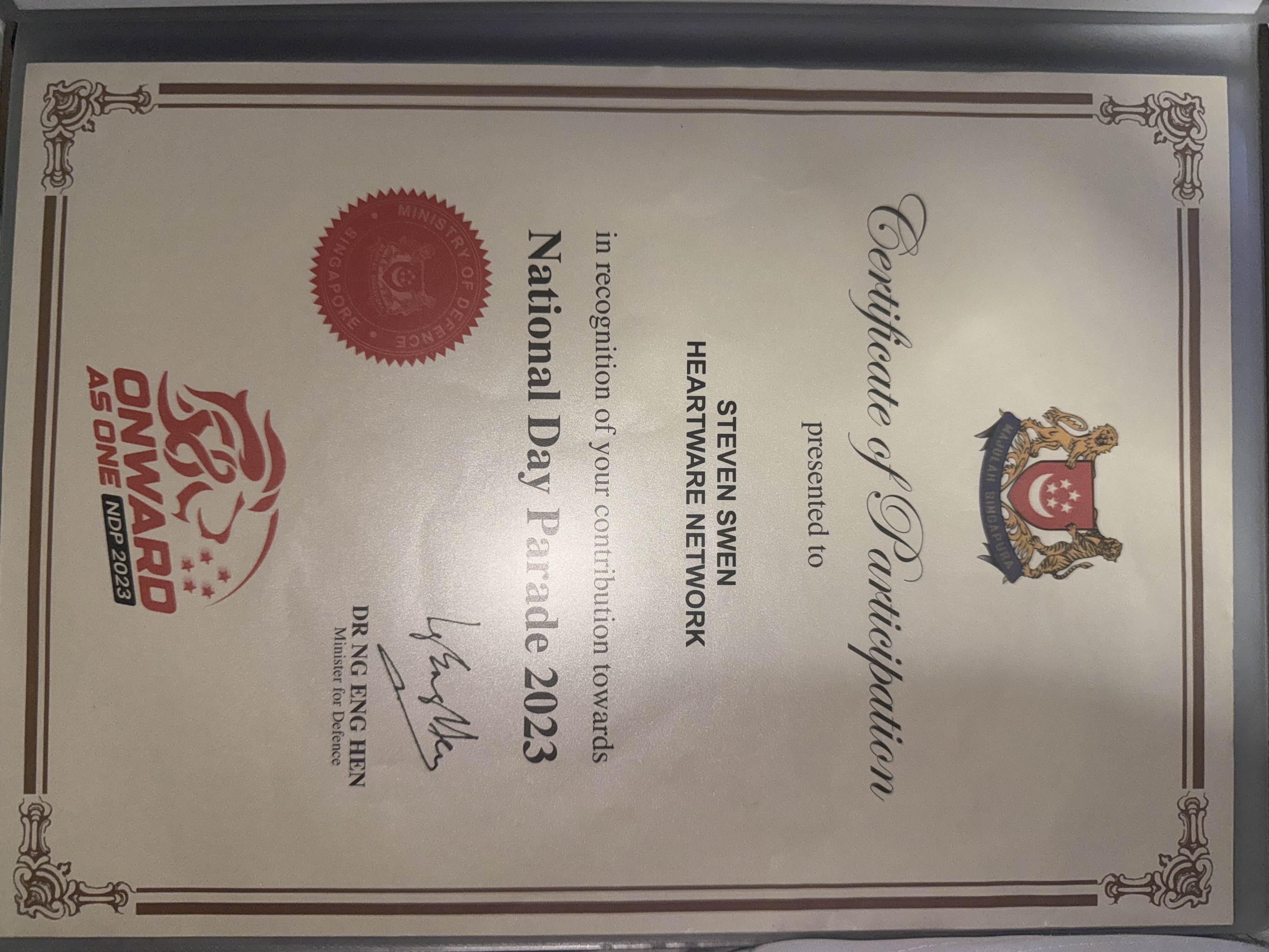 National Day Certificate