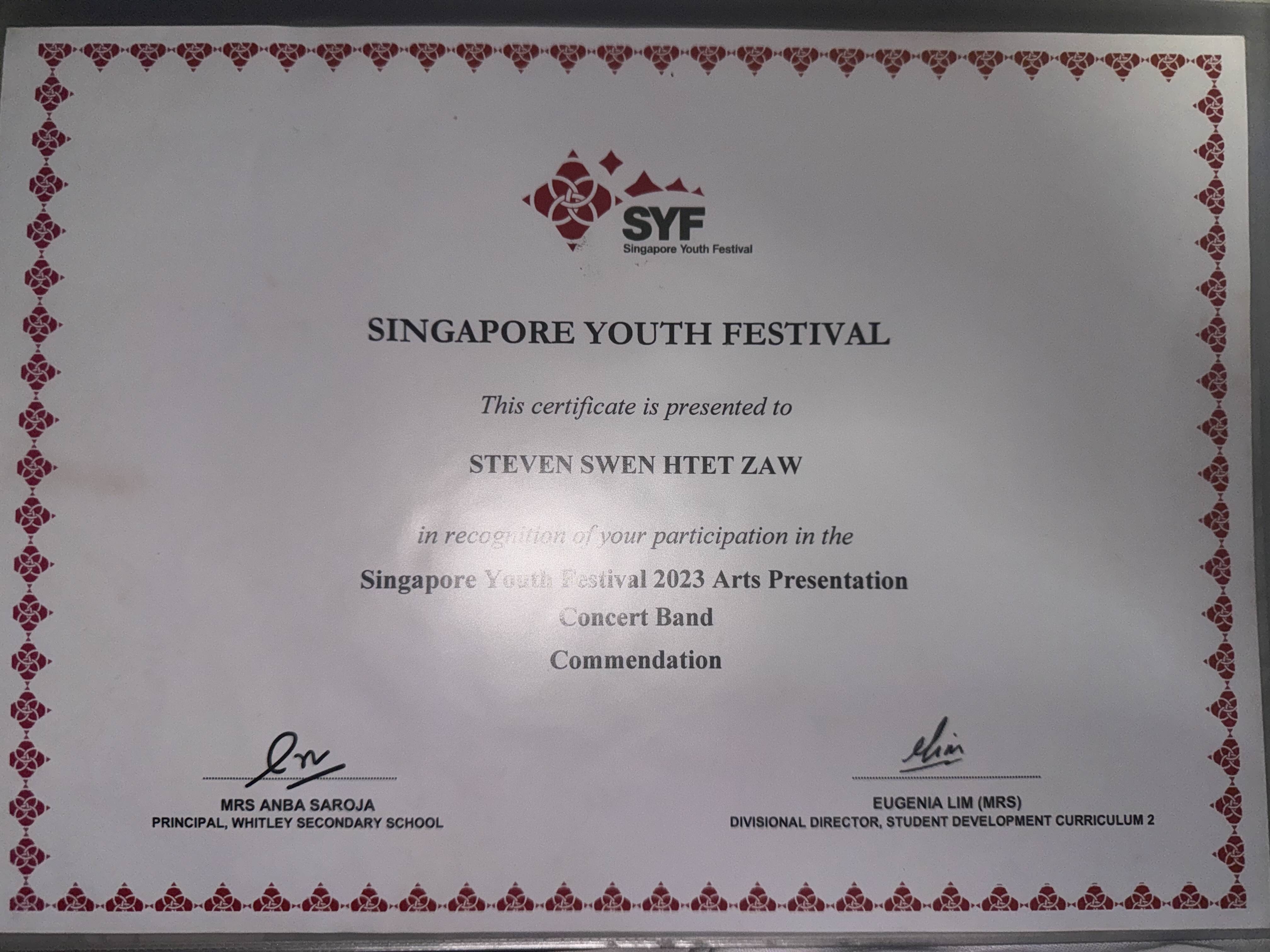 Festival Certificate